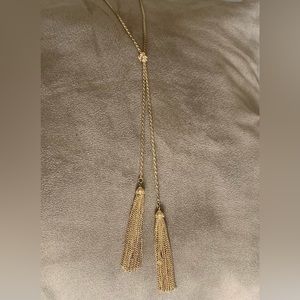 FRANCESCA’s Gold Double Tassel Necklace